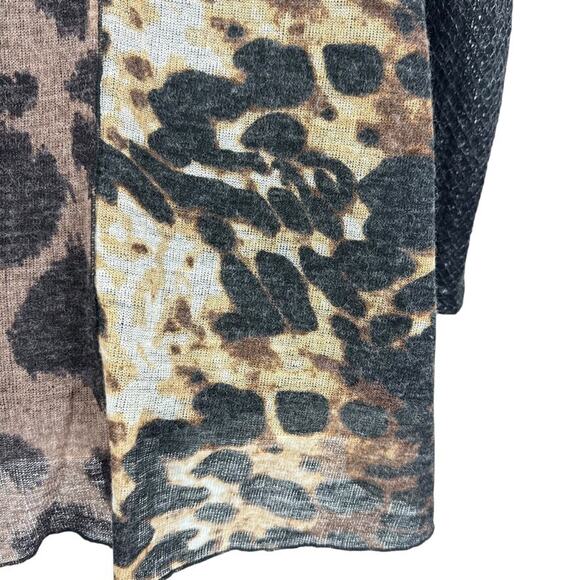 Ali Miles Petite Womens Leopard Print Mixed Media Lagenlook Light Sweater sz PL - Picture 11 of 16